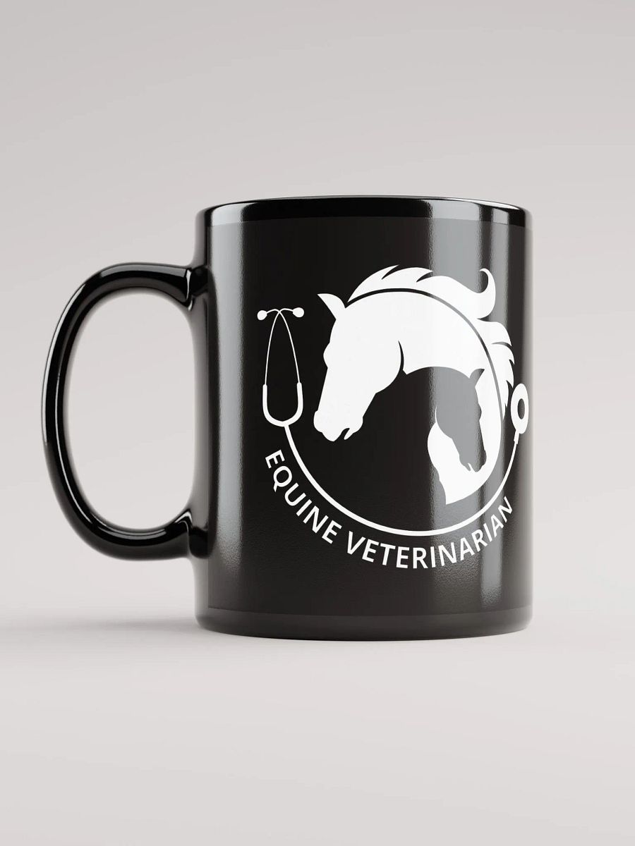 "Equine veterinarian" black glossy mug product image (6)