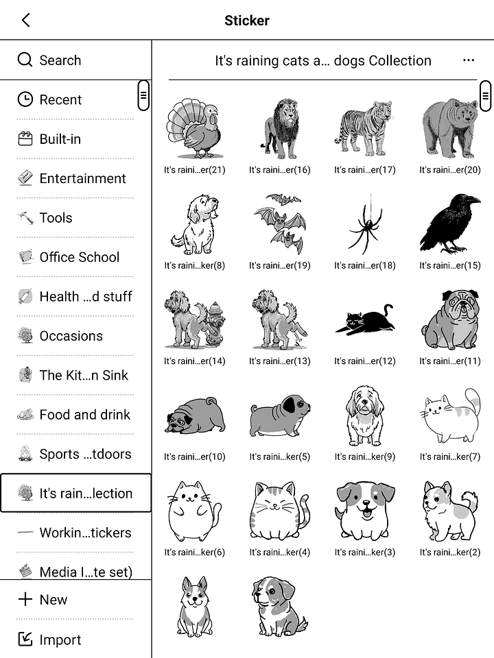 The "It's raining calts and dogs better grab an umbrella" supernote sticker set product image (2)