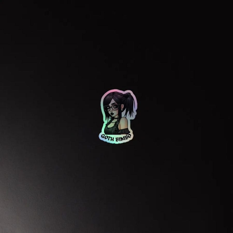 holographic goth bimbo logo sticker product image (4)