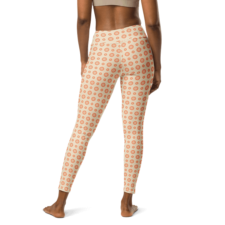 Sunburst Bliss High-Waisted Leggings - Orange Petal Pattern Activewear product image (2)