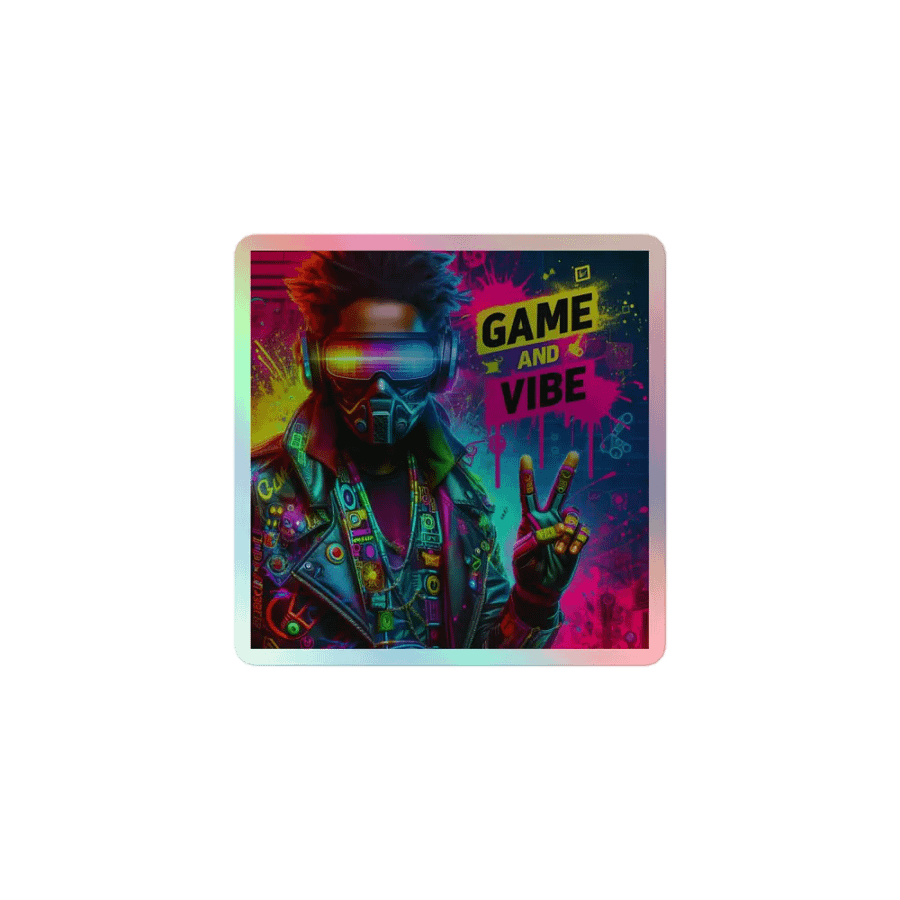 Game and Vibe Cyberpunk Splash Holographic Sticker product image (1)