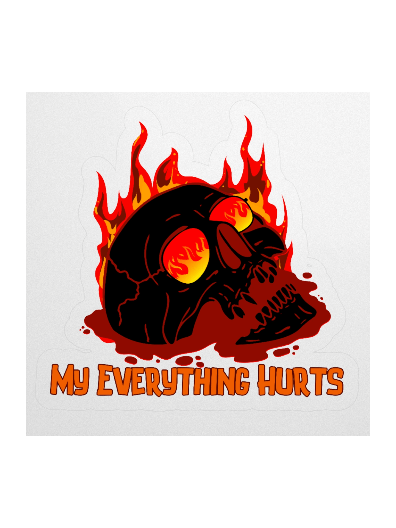 Small My Everything Hurts! Red Skull Sticker product image (1)