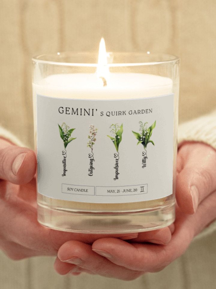 Month Flower Gemini Vegan Soy Wax Candle product image (1)
