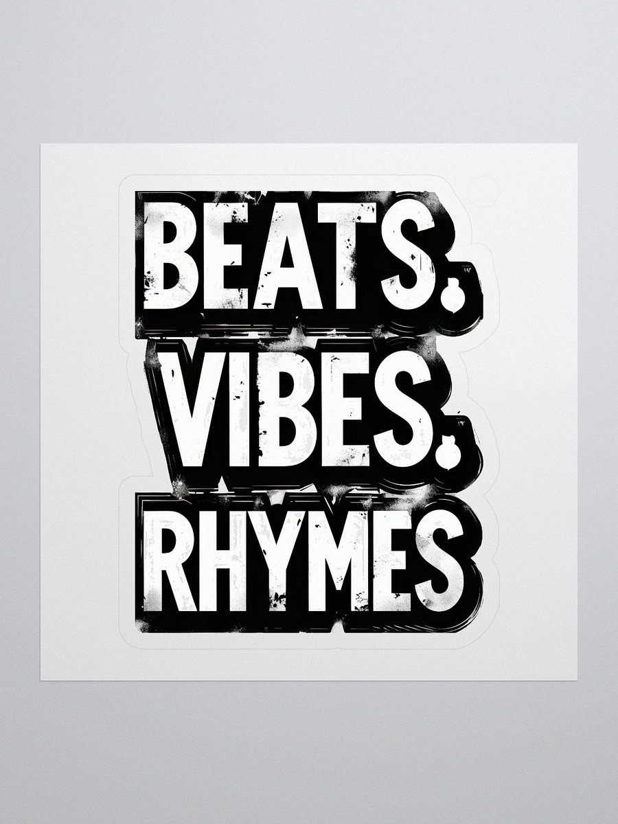 Beats, Vibes, Rhymes Kiss Cut Stickers product image (1)