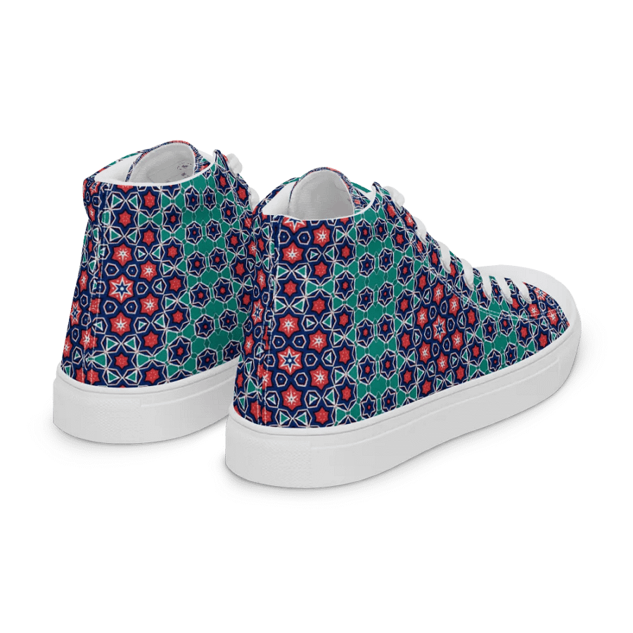 Symmetry Chic: Geometric High Top Canvas Shoes product image (8)