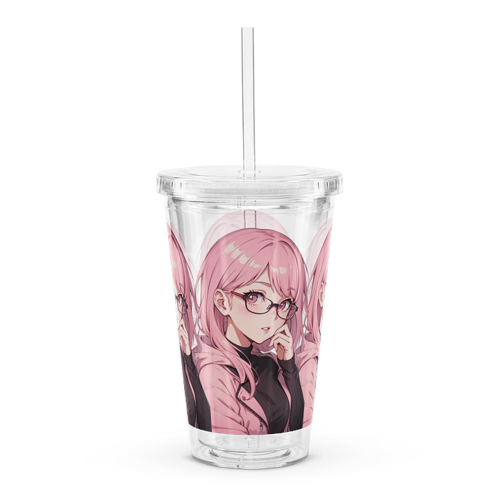 (Pink WAIFU) K Clear Plastic Tumbler product image (1)