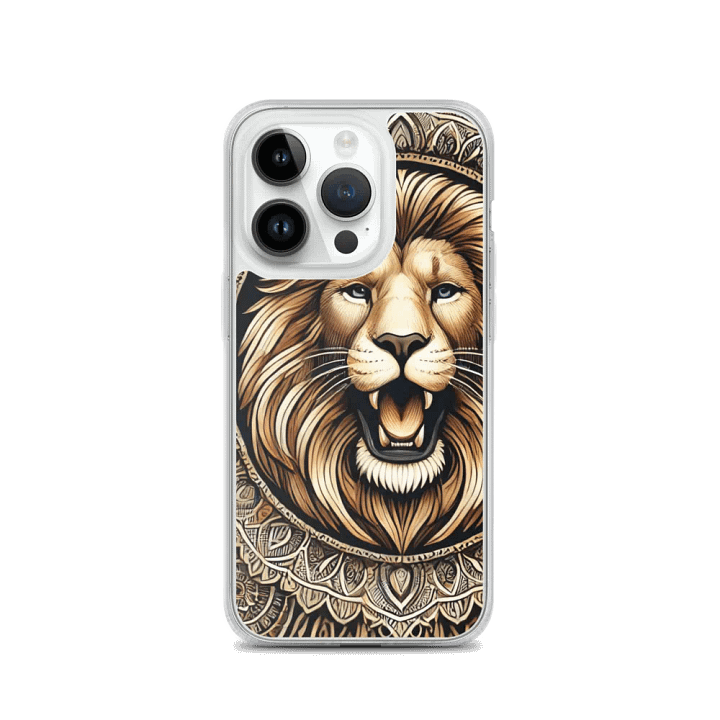 MagSafe® Clear Case for iPhone® | AI-Designed Male Lion Mandala Motif product image (3)
