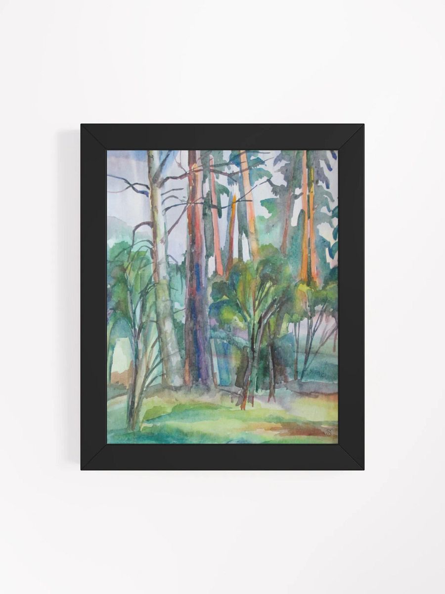 Serene Forest Watercolor Framed Poster - Pine Forest product image (11)