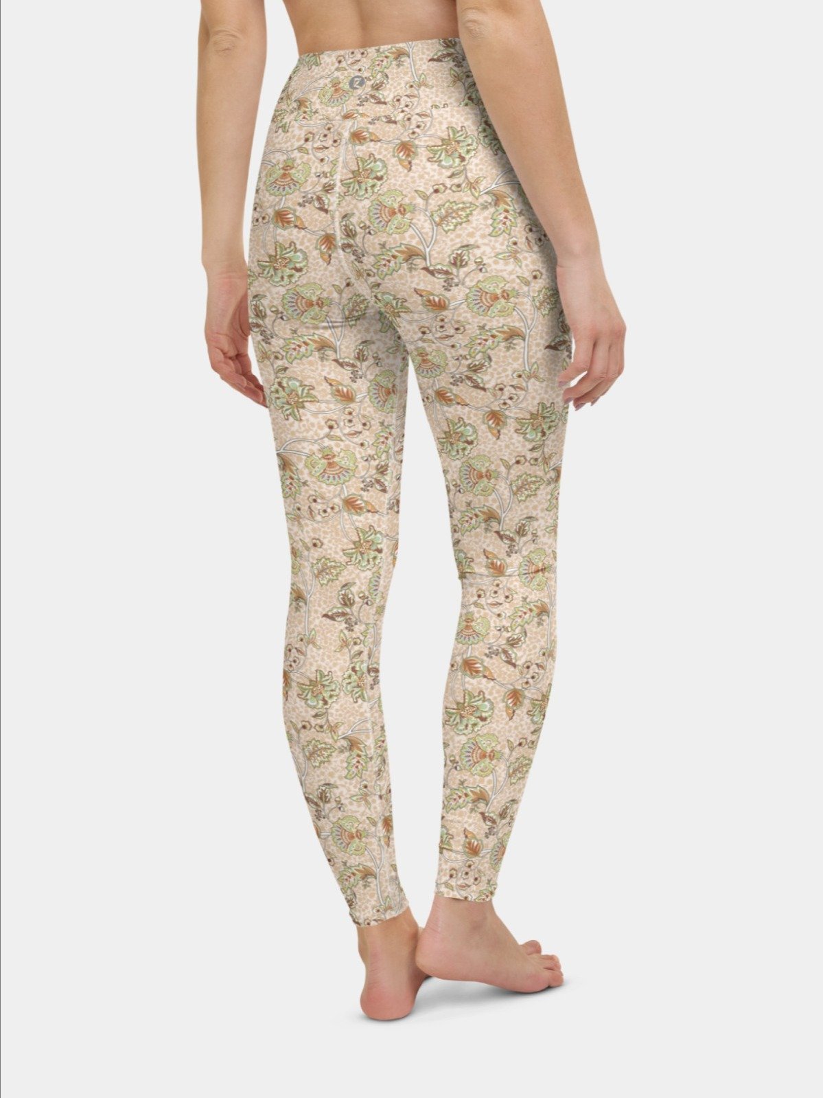 High-Waisted Leggings "Elegant Neutral Beige Chintz" product image (3)