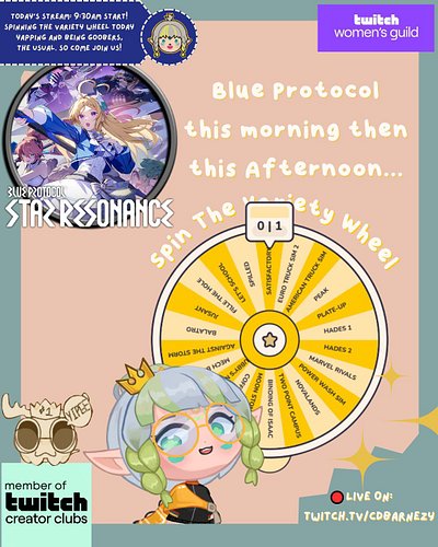 🔴LIVE🔴 TODAY'S STREAM: I'll Be yapping and playing Blue Protocol there is also Twitch Drops! Spinning the Variety Wheel this ...