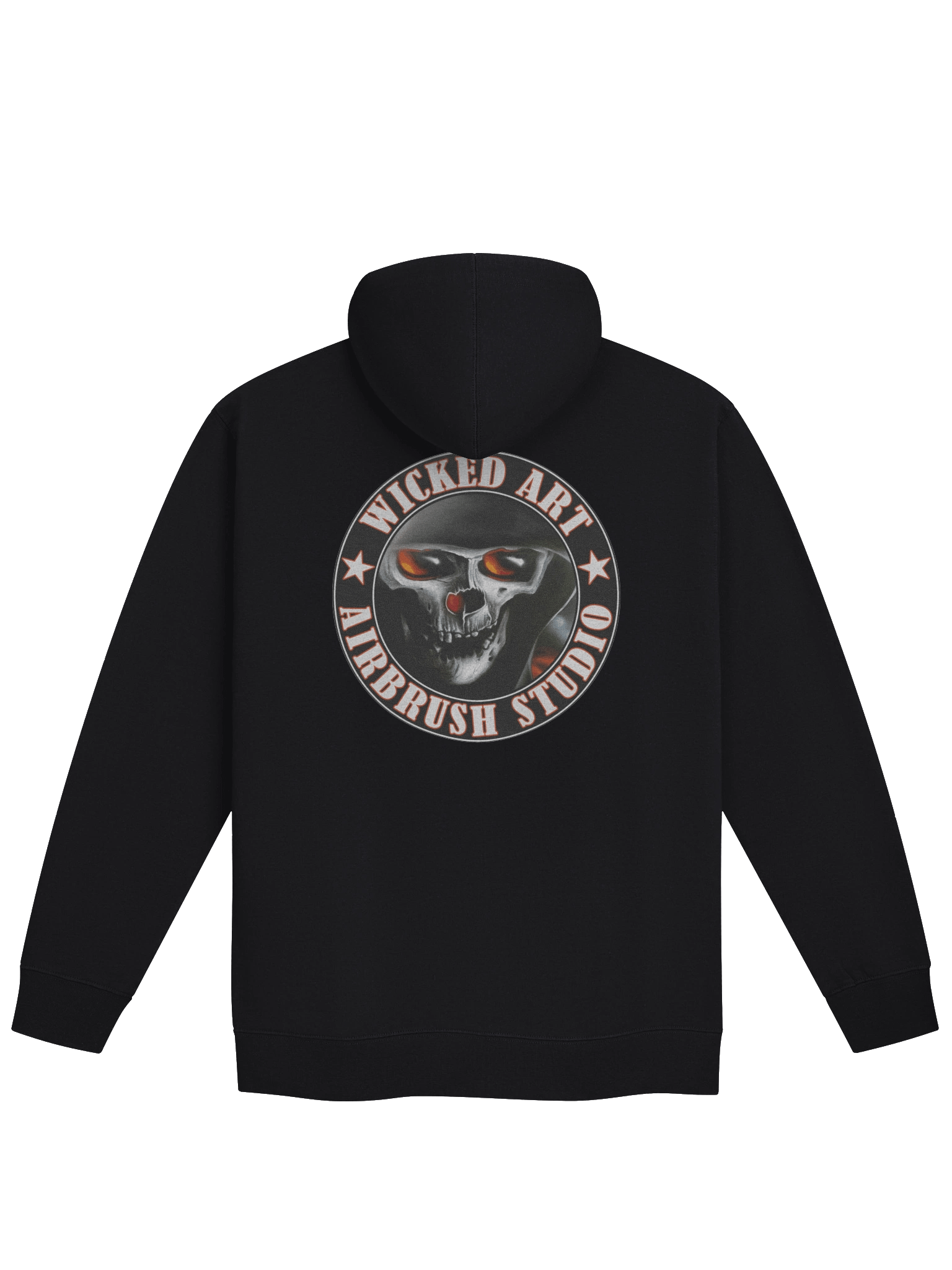 Wicked Art Dual-Print Zip Hoodie — Skull Emblem Back + Crimson Crest Front product image (2)