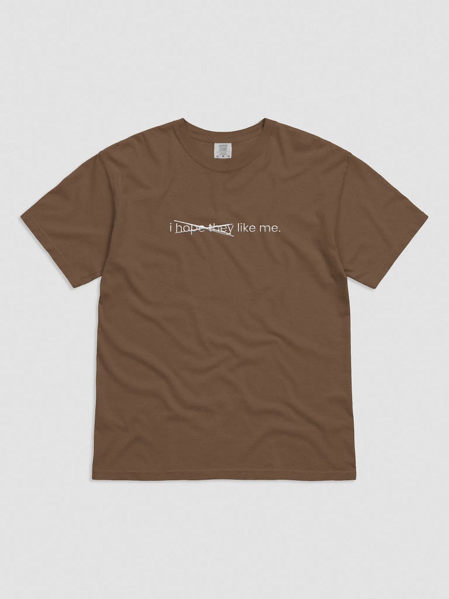 "i hope they like me" Embroidered Tee (Light Colors) product image (3)