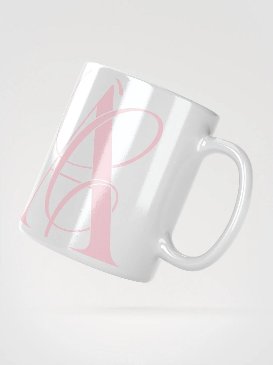 Elegant A Calligraphy White Glossy Mug (Pink) product image (2)