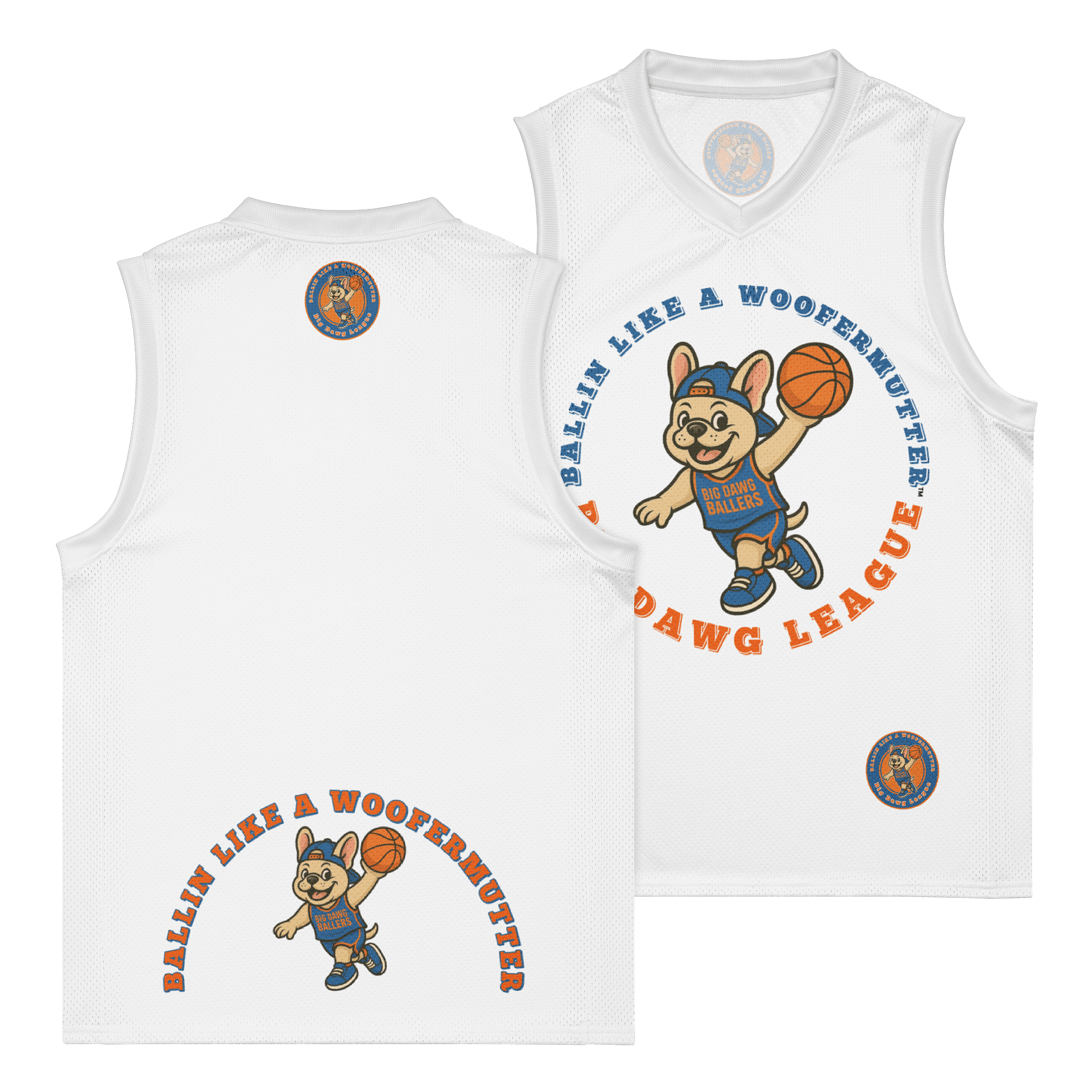 Beige French Bulldog Ballin Like A WooferMutter™ Premium Basketball Jersey product image (1)