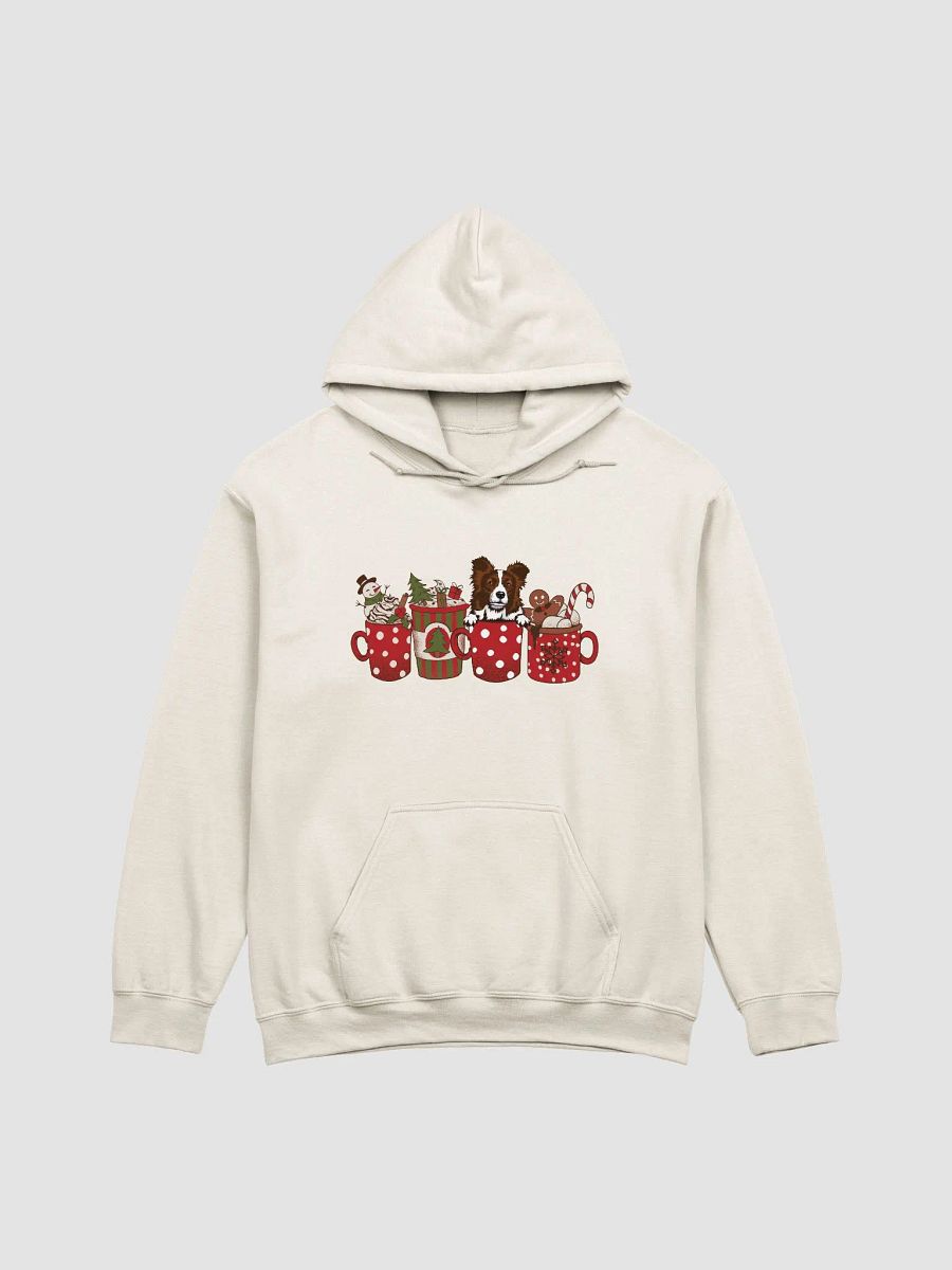 Cute Border Collie(Brown) in a Christmas Cup Hooded Sweatshirt | Funny Christmas Pup in a Cup product image (19)