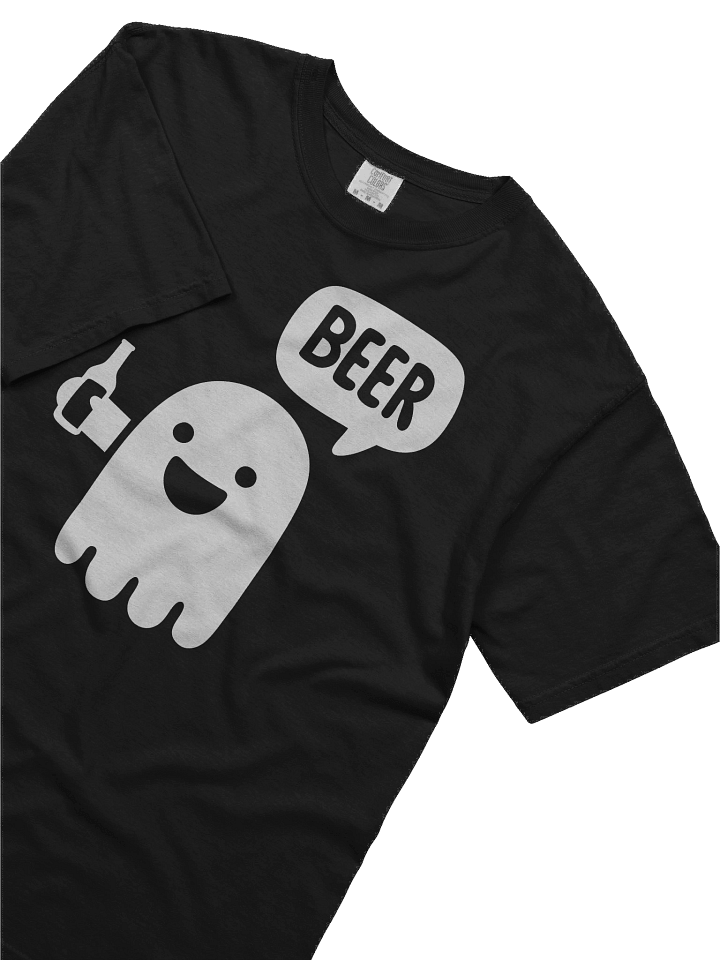 Funny Ghost Beer T-Shirt – 100% Cotton Boo Ghost Drinking Beer Graphic Tee, Halloween Party Shirt product image (2)