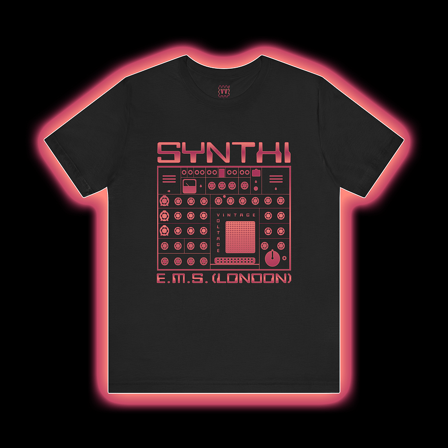 EMS Synthi T-Shirt - AKS VCS3 Electronic Music Studios London by Vintage Voltage (FLAME PRINT) product image (1)