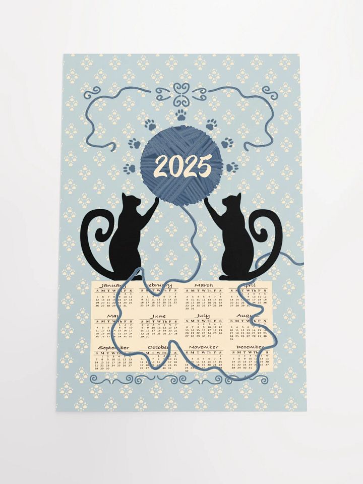 "Cat’s At Play" 2025 Calendar Poster – Blue product image (1)