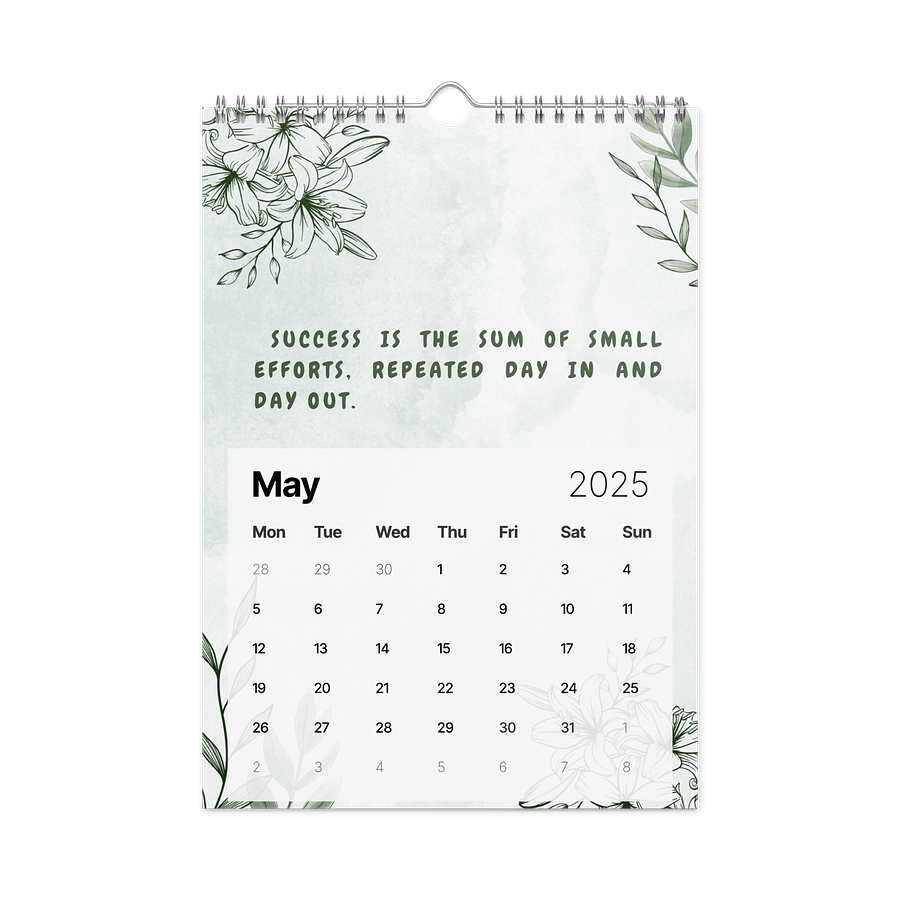 FLORAL INSPIRATIONAL QUOTES WALL CALENDAR 2026 product image (10)