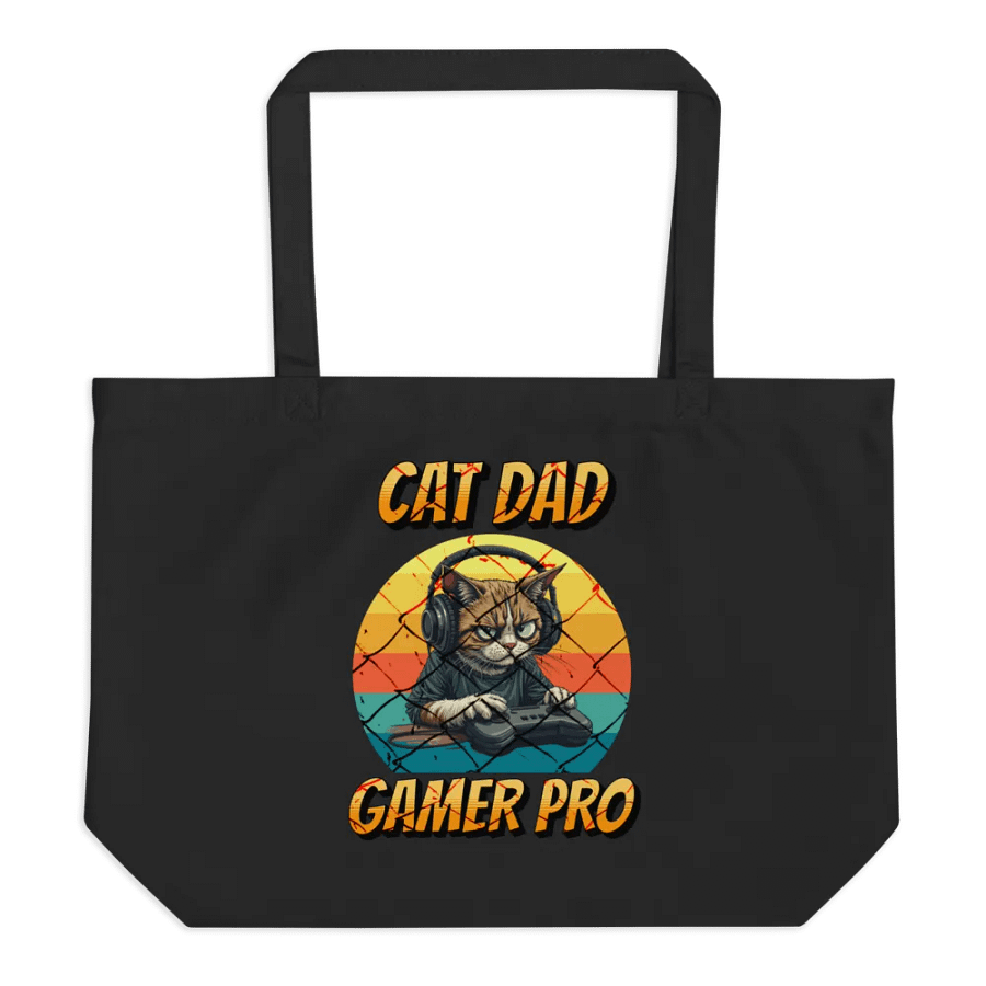 Cat Dad Gamer Pro Organic Tote product image (1)