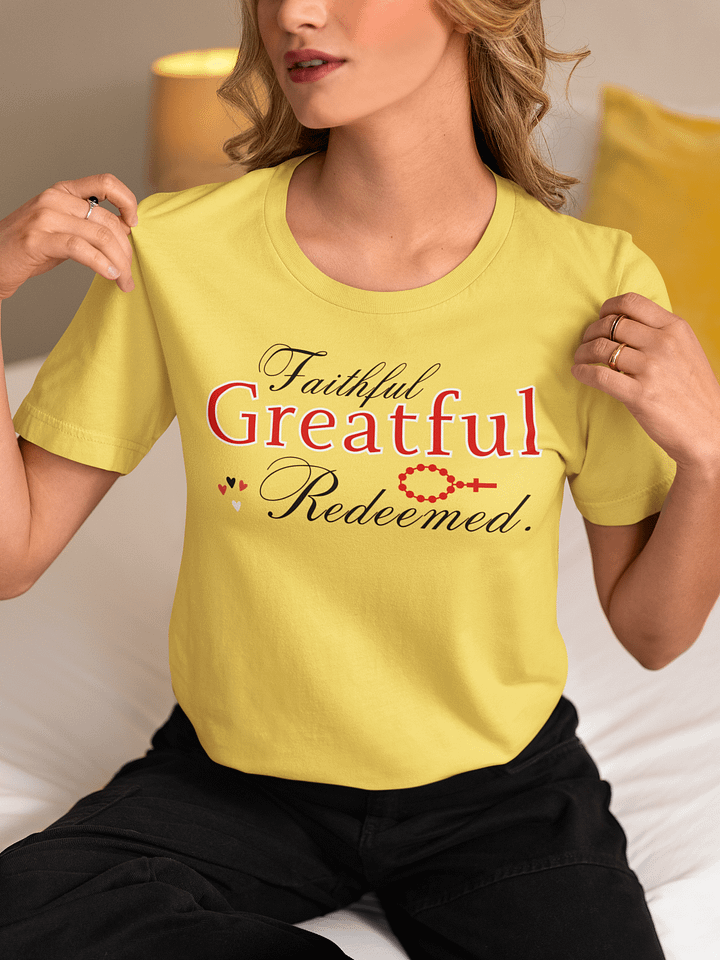 Faithful, Grateful , Redeemed Bella Canvas T-Shirt - Light product image (1)