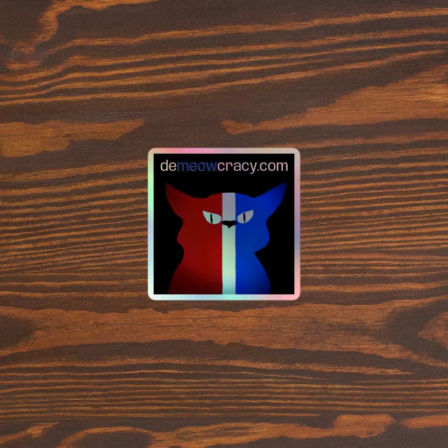 Holographic Demeowcracy Cat Sticker product image (3)