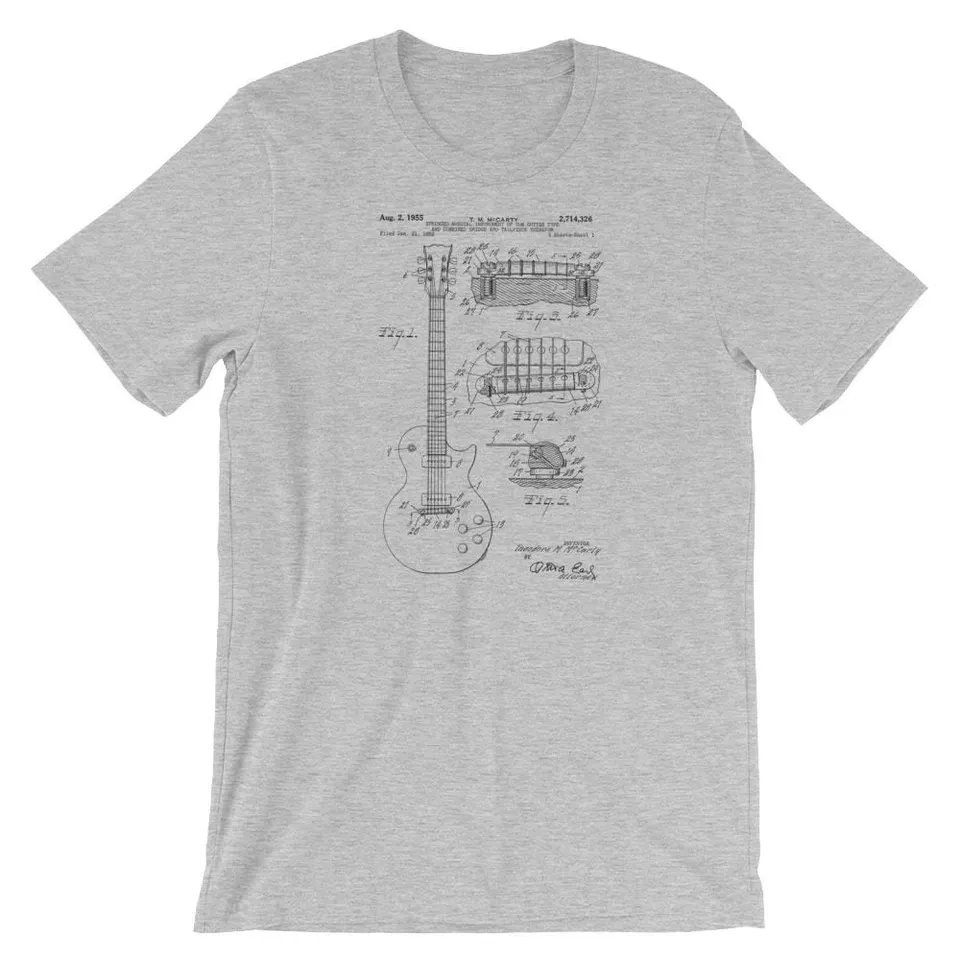 Electric Guitar Patent T-Shirt. Shirt 100% Cotton Premium Tee Black Gray or Red product image (1)