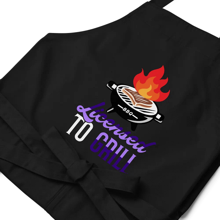 License To Grill-Apron Purple Lettering product image (1)