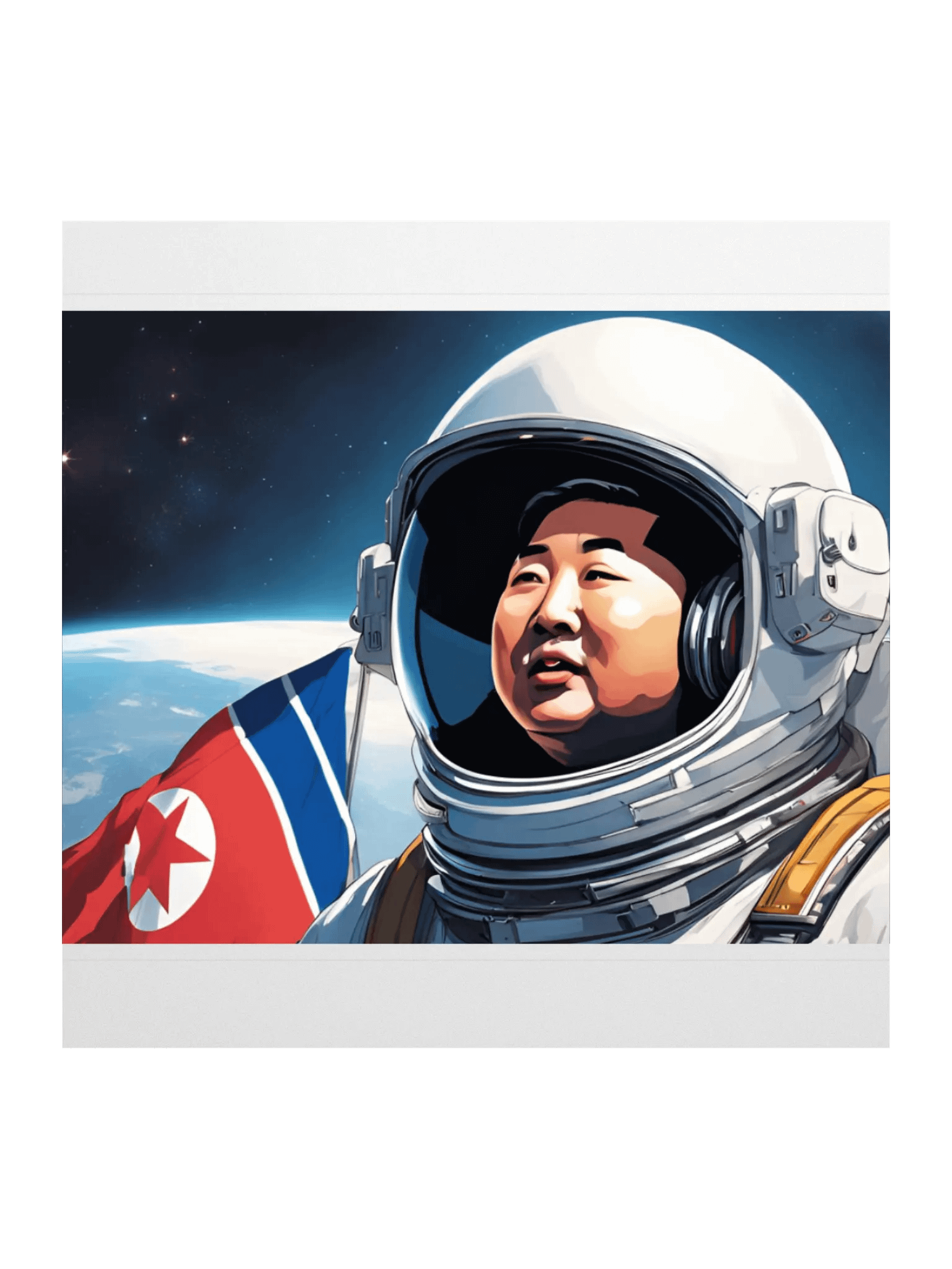 Kim Jong Un Astronaut Sticker - Conquering Space with Korean Flag product image (1)