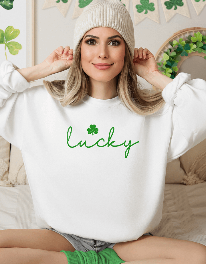 Lucky St Patrick Day Sweatshirt - White product image (1)