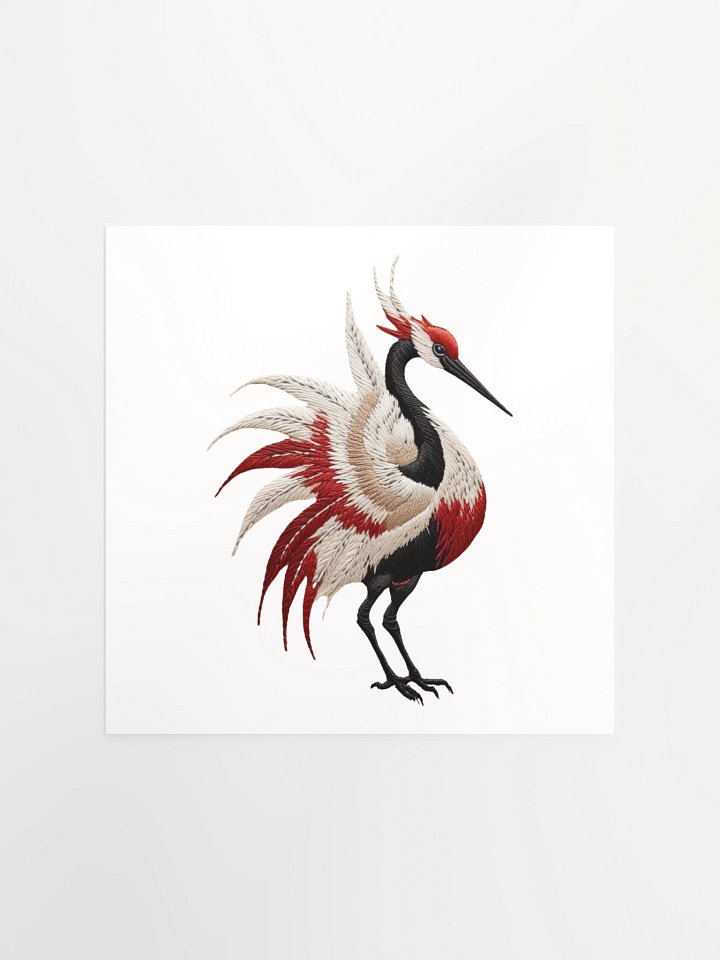 Elegant Crane Embroidery Poster product image (2)