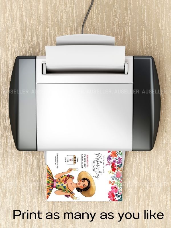 Mother's Day Brunch Invitation Bundle - Lady In Coloured Spotted Dress product image (9)