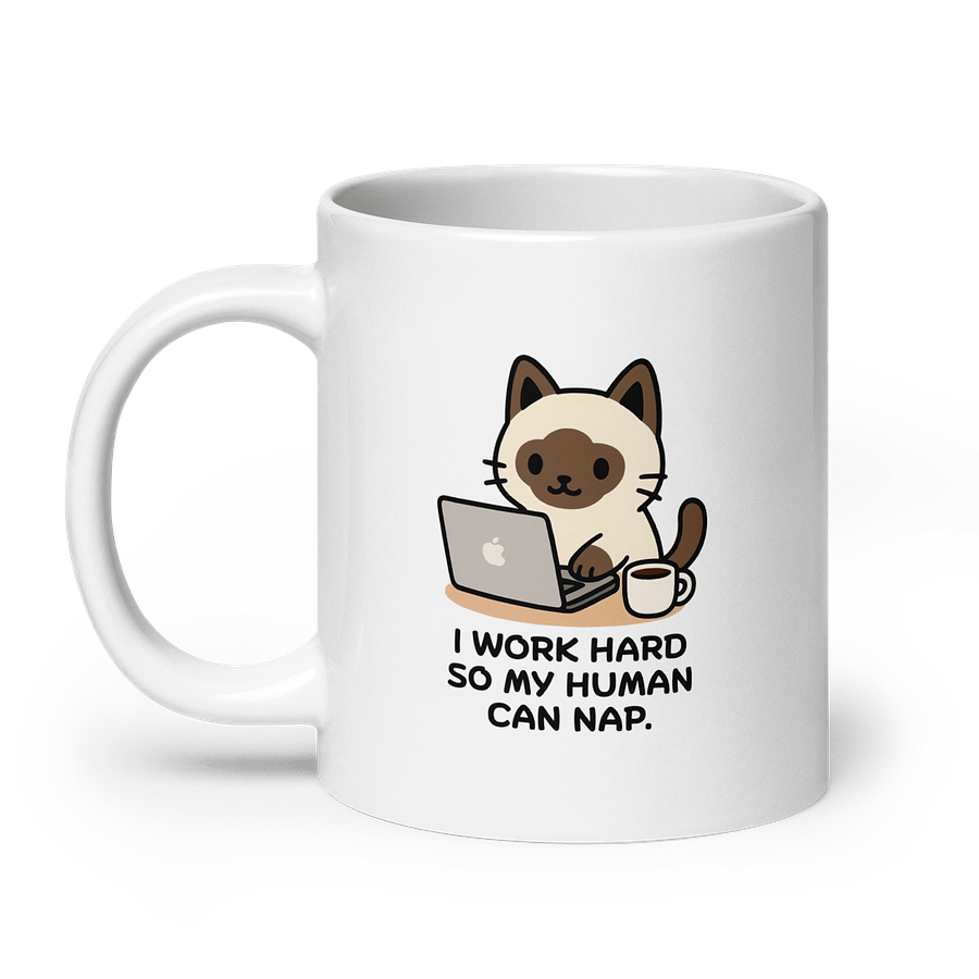 Kawaii Office Cat – Cute Working Kitty with Funny Quote “I Work Hard So My Human Can Nap” product image (8)