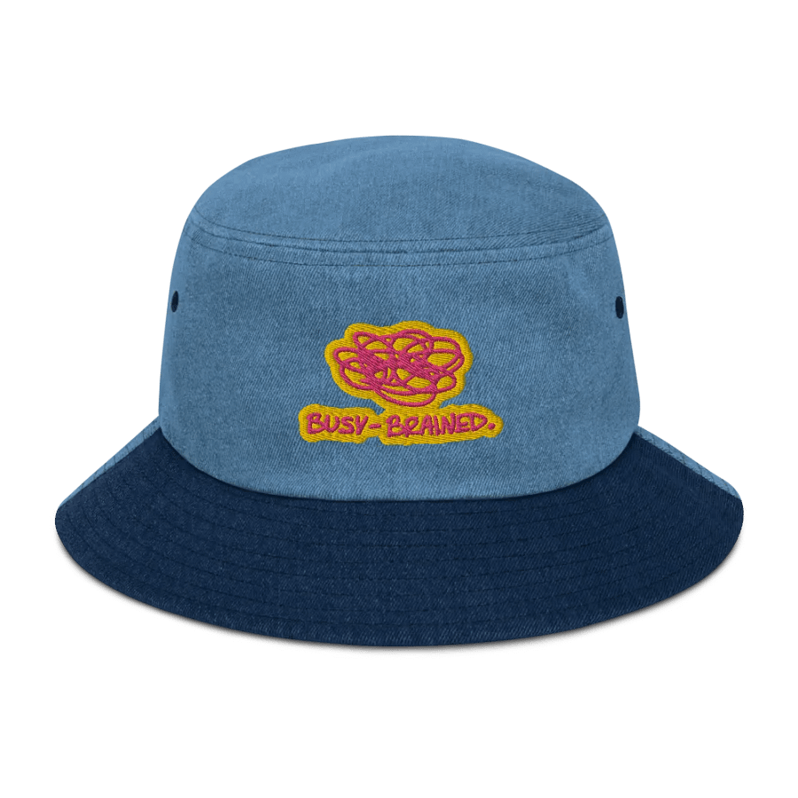 BUSY-BRAINED (morning) denim bucket hat product image (1)