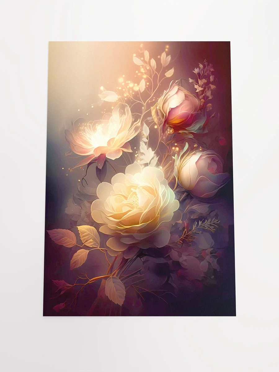 Luminous Whispers: Ethereal Glowing Flower Poster for Tranquil Home Decor Matte Poster product image (3)