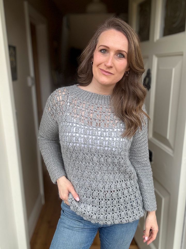 Textured Crochet Sweater Pattern / Florence Jumper Pattern / Crew Neck Sweater / Turtle Neck Pullover Pattern Pdf product image (1)