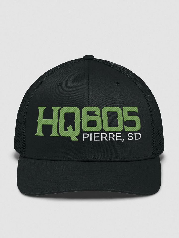 HQ605 Green Logo Black Trucker Cap product image (1)