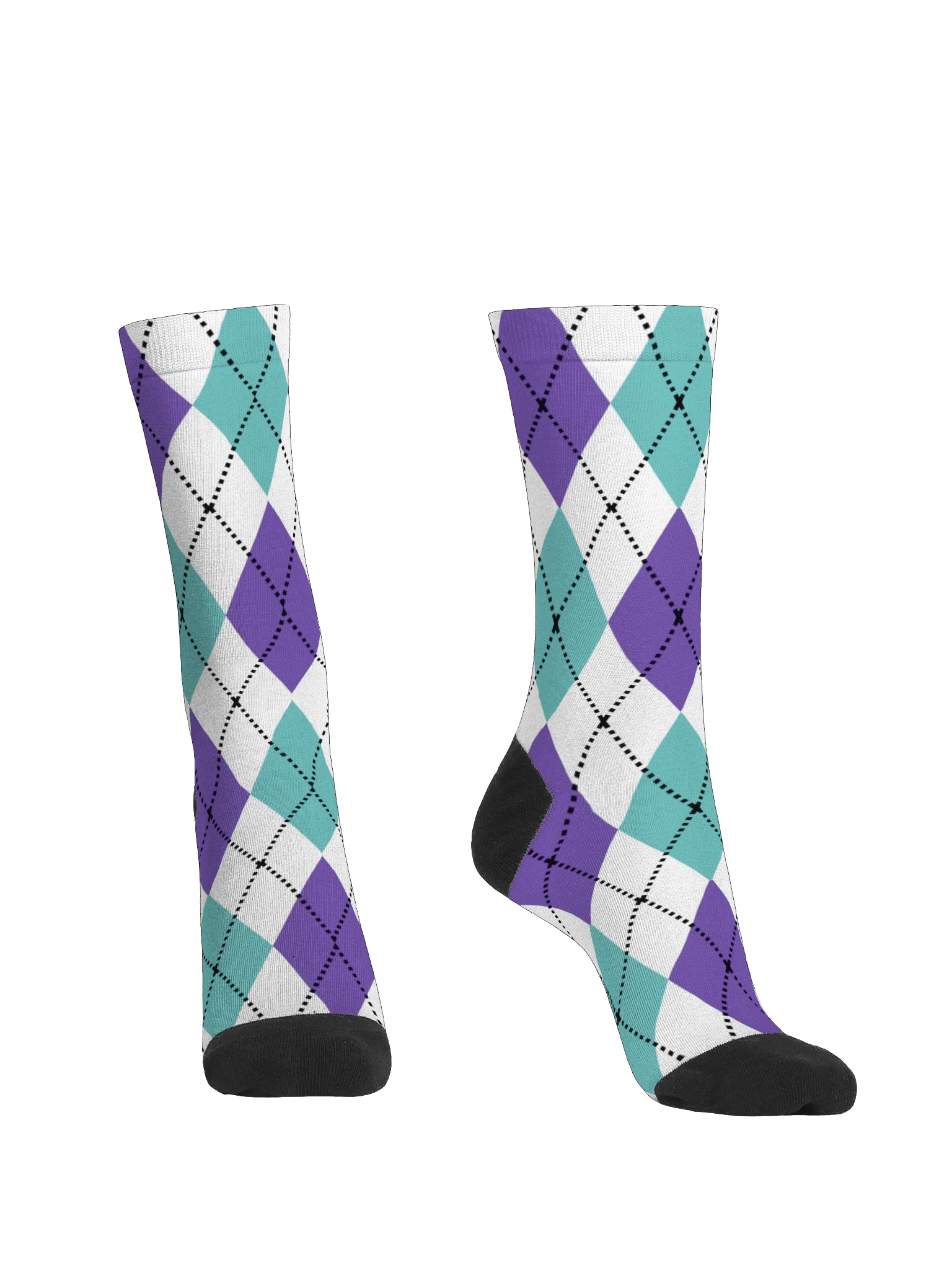 White Argyle Socks product image (2)