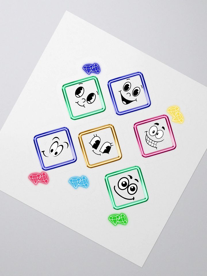 Happy Diamond Faces - Colorful Artistic Sticker product image (2)