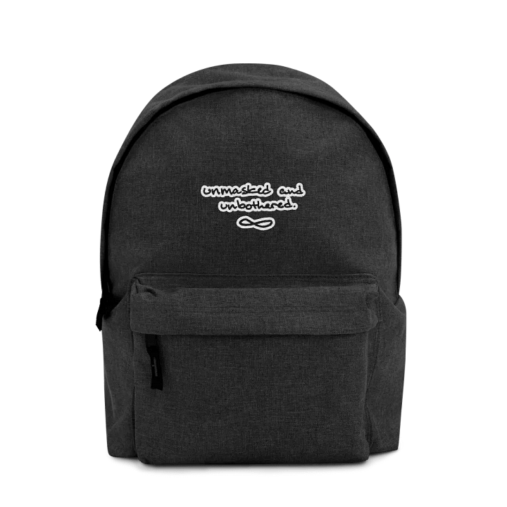 UNMASKED AND UNBOTHERED embroidered backpack product image (1)