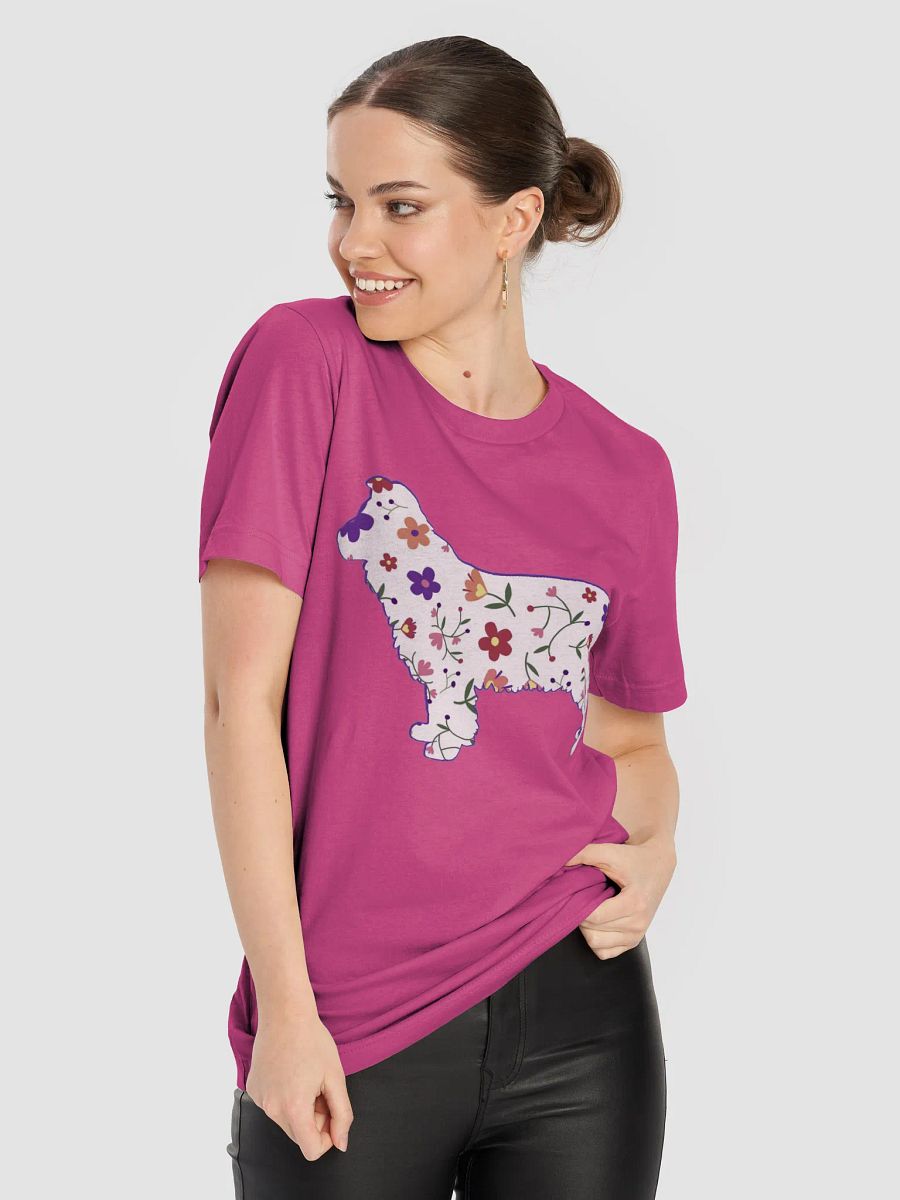 Australian Shepherd Border Collie Floral Silhouette T-Shirt for Dog Lovers product image (40)