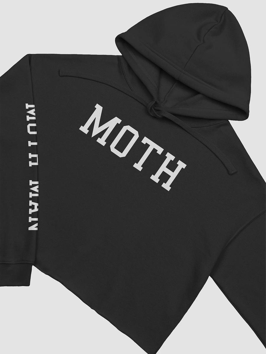 (2 sided) Moth Man sleeve print fleece crop hoodie product image (4)