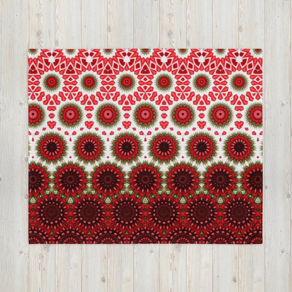 Red Green & White Daisy Throw Blanket product image (6)
