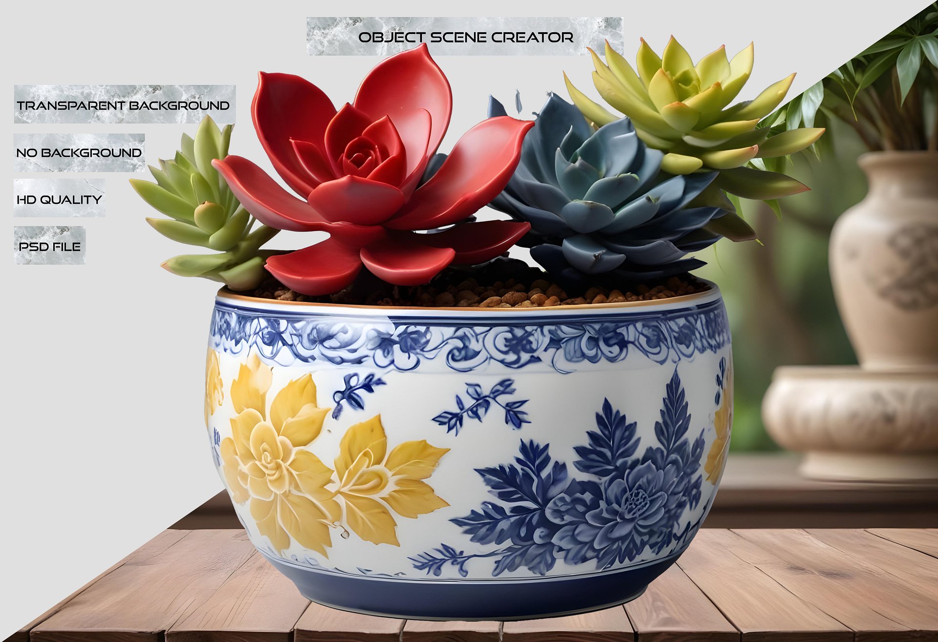 Chinese Porcelain Pot – New Year Floral Design PNG product image (2)