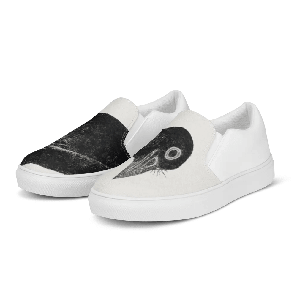 Black and White Men's Slip on Shoes 008 product image (2)