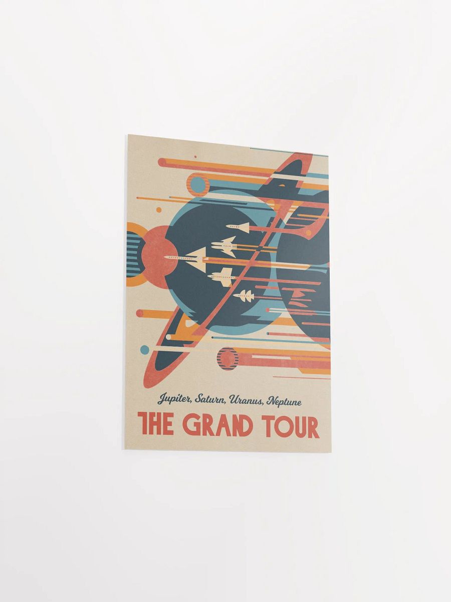 The Grand Tour: Jupiter, Saturn, Uranus, Neptune — Vintage space poster, retro space art, propaganda poster, retrofuturism art, retro sci-fi print product image (7)