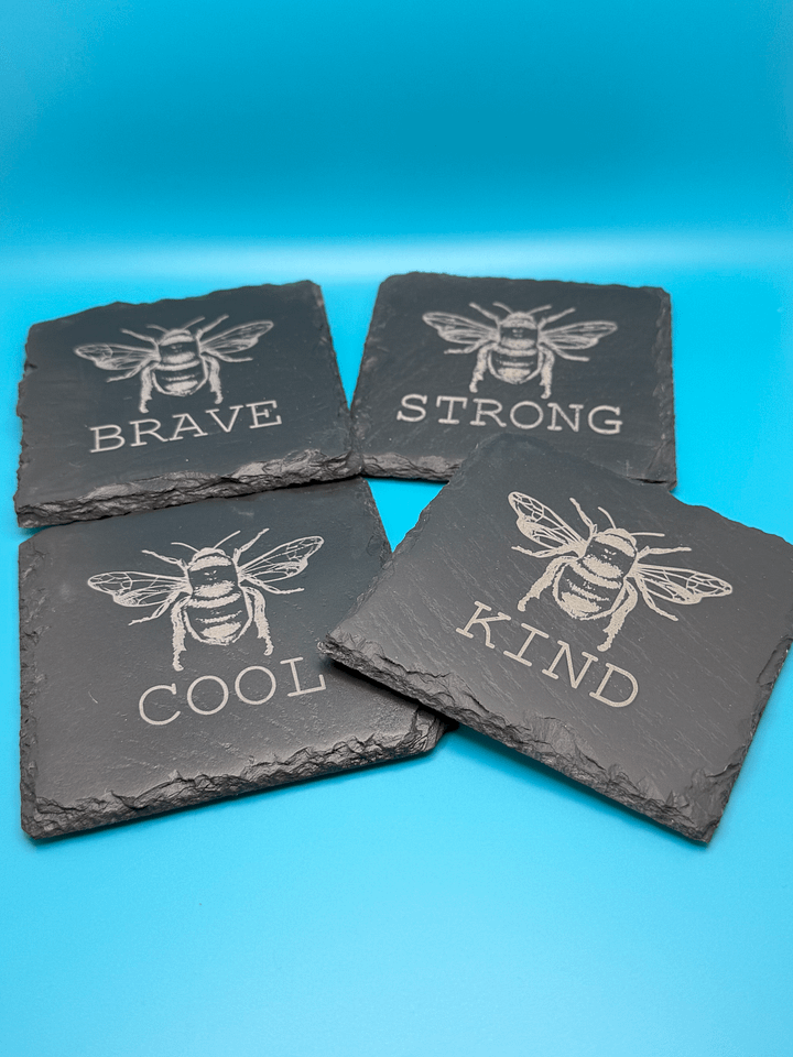 Slate "Bee" Coasters - 4 pack product image (1)