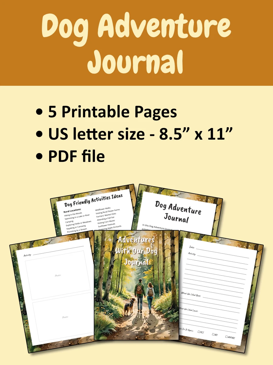 Printable Dog Adventure Journal - Couple On Cover product image (3)