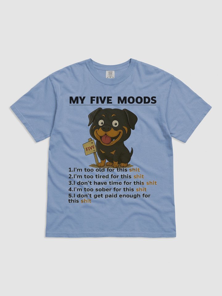 FIVE Moods Rottweiler Cartoon T-Shirt product image (5)