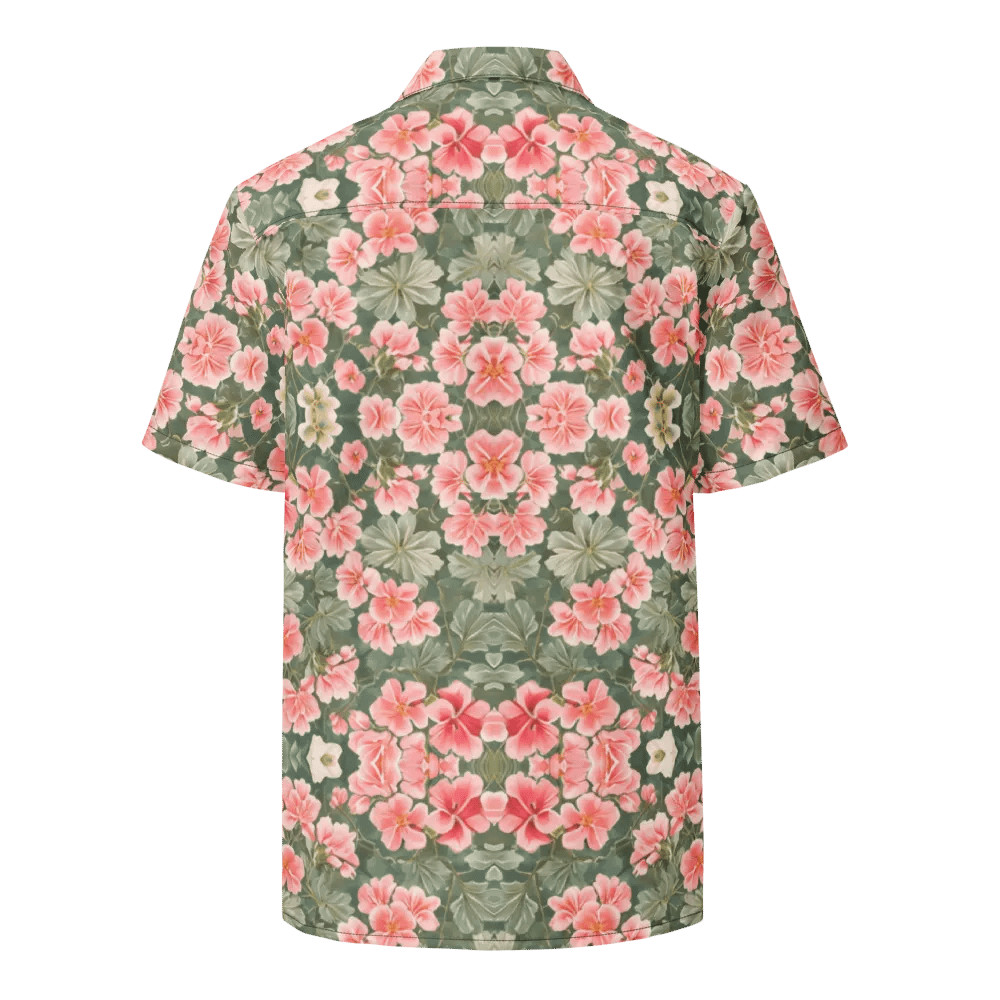 Floral Pattern Geranium Flowers Hawaiian Shirt product image (2)